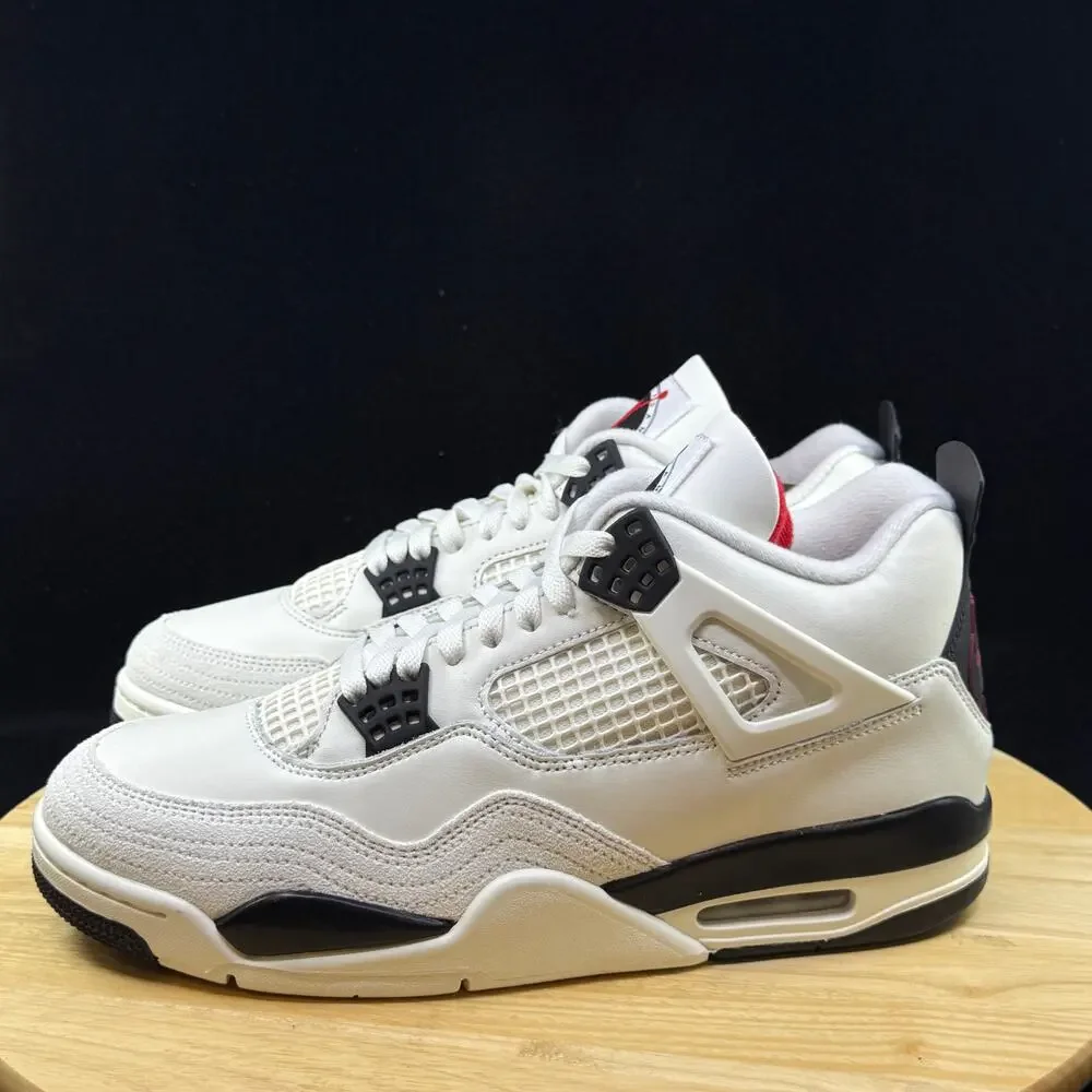 Nike Air Jordan 4 Retro OG Shoes Sail Black University Red IM4002-100 Men 11